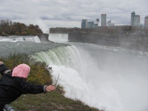 Trish flying at Niagara Falls        